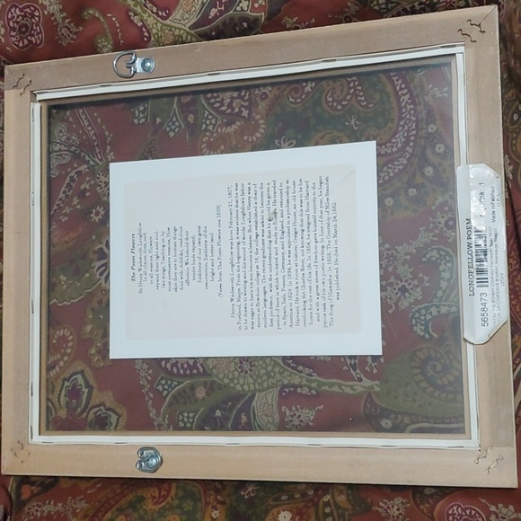 Elegant Gold Framed Botanical Art Poem By Henry Wadsworth Longfellow - Picture 3 of 7